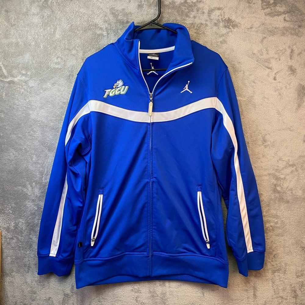 Jordan Mens FGCU Eagles Dri-FIT Full‎ Zip Track Jacket Blue White Small Jumpman